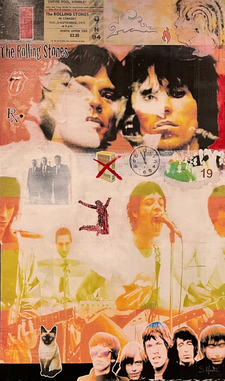 Symbolic Stones", 36"w x 60"h Mixed Media on Board