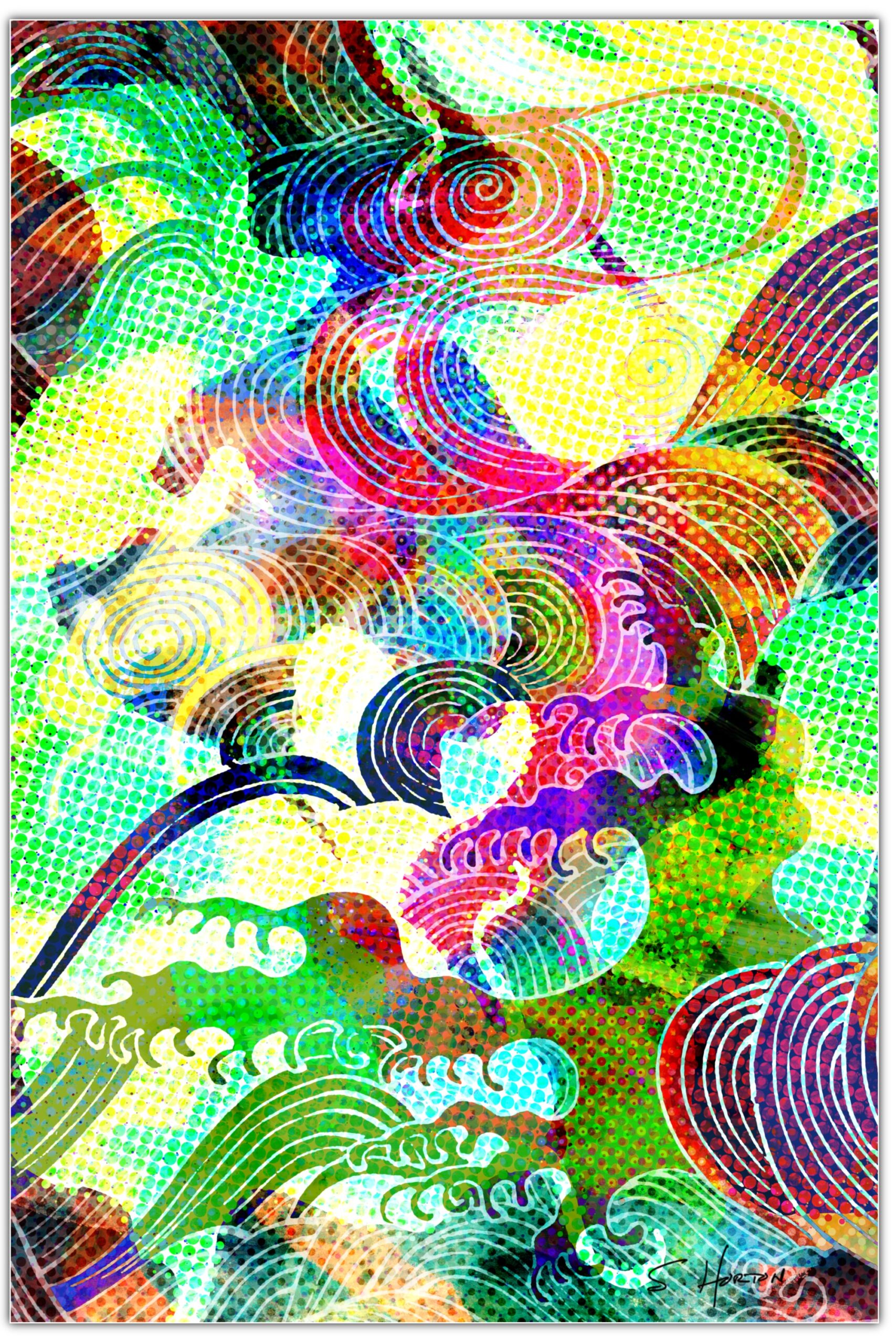 “Waves of Color”, Abstracts, Digital Art, Giclée on Canvas with Signature, 30″x40″, Limited Edition of 50