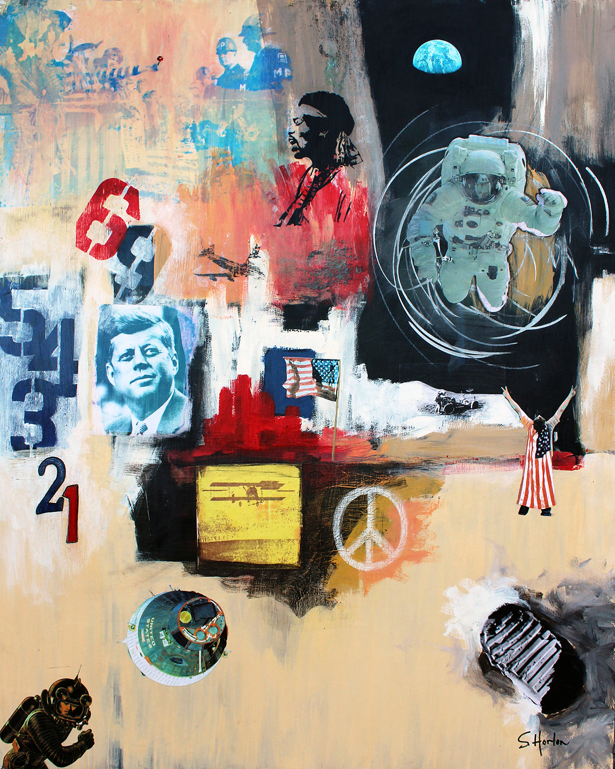 Countdown To Change", 48"w x 60"h, Mixed Media on Board