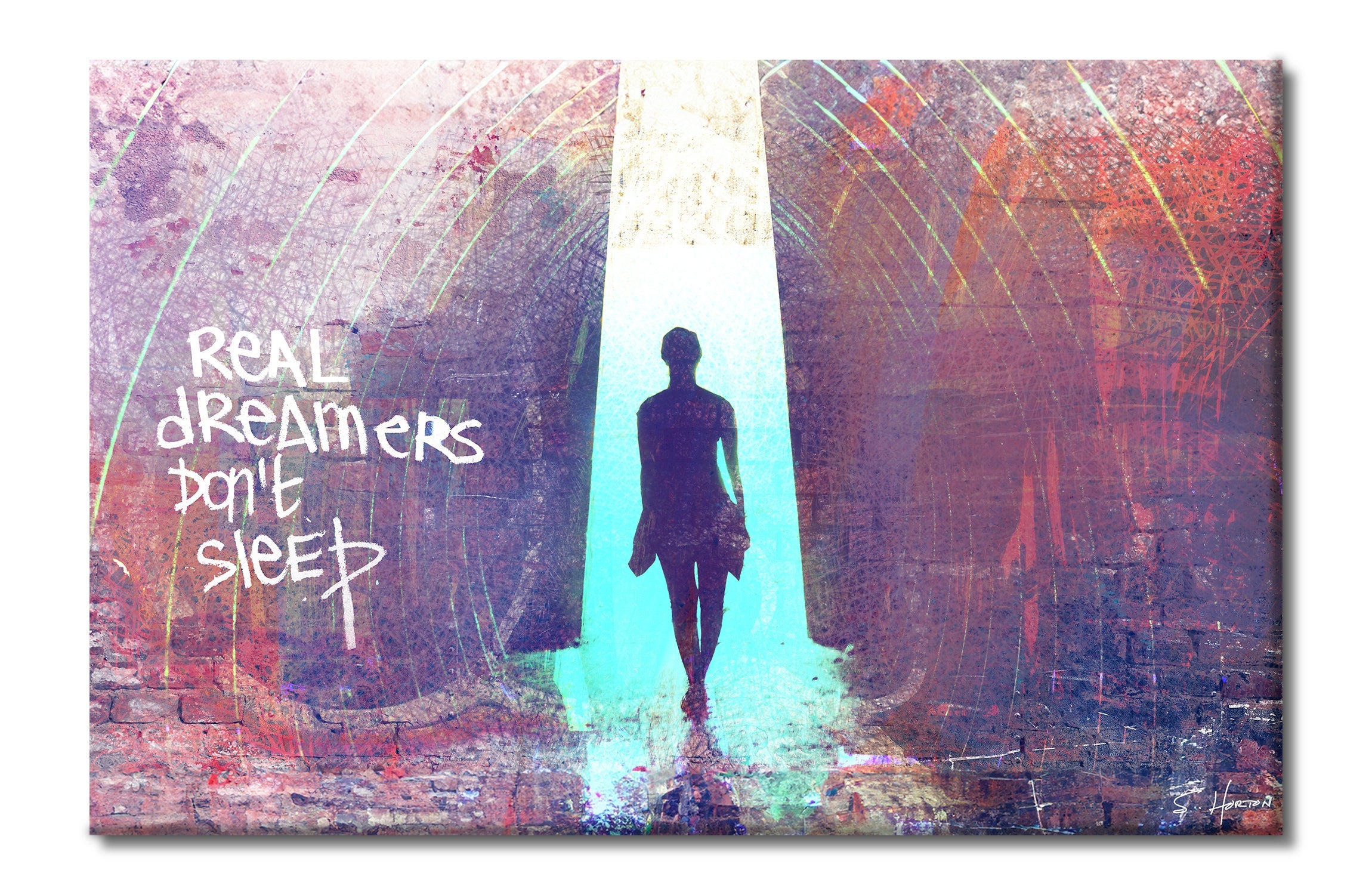 Real Dreamers Never Sleep", Digital Art, Giclée on Canvas with Signature, 26"x40", Limited Edition of 50