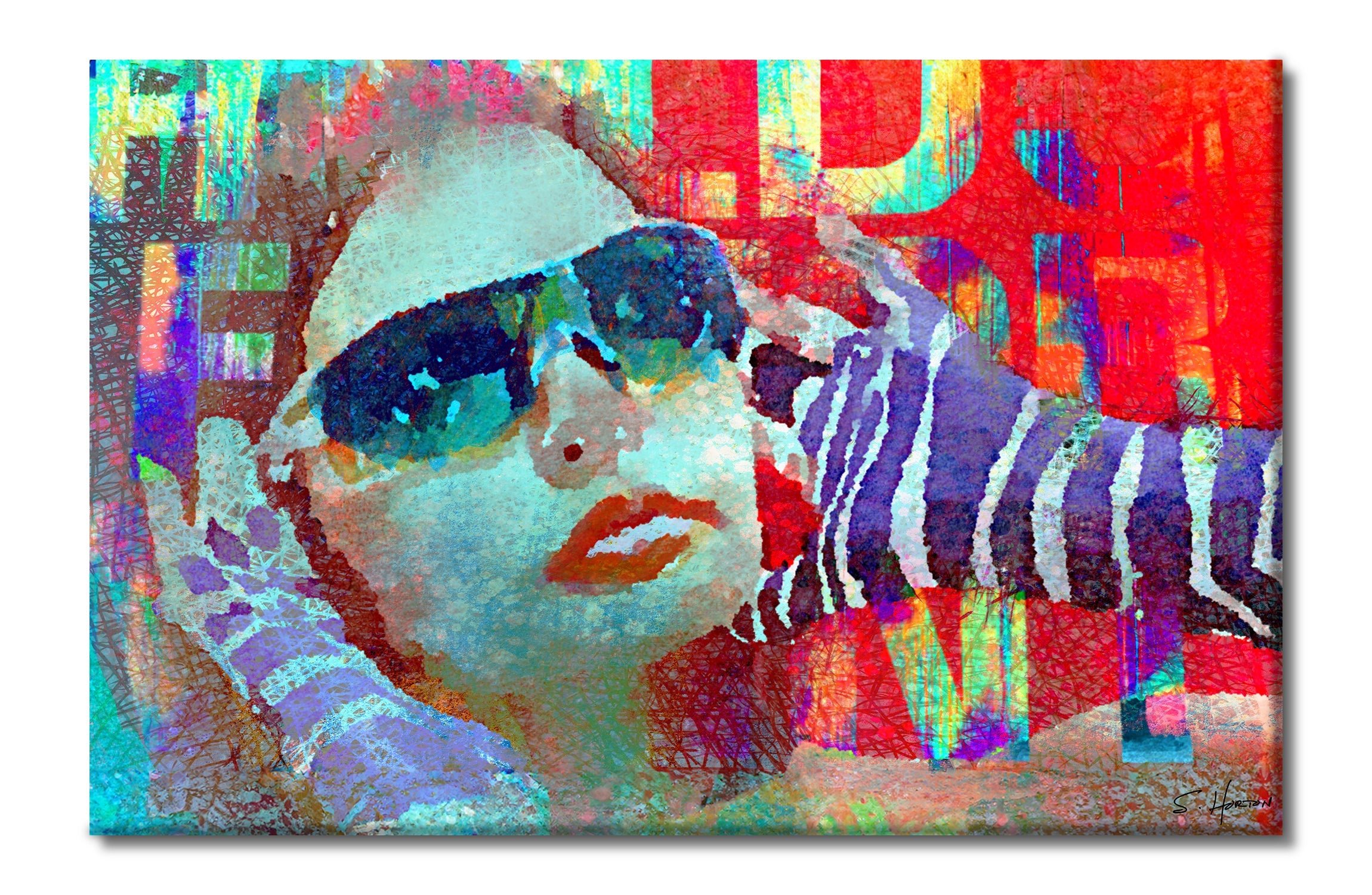 Roller Girl", She Vibes, Sunglasses, Digital Art, Giclée on Canvas with Signature, 26"x40", Limited Edition of 50