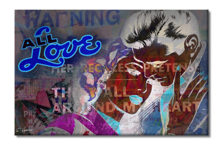 All Love, Neon Love Series, Digital Art, Giclee on Canvas with Signature, 26"x40", Limited Edition of 50