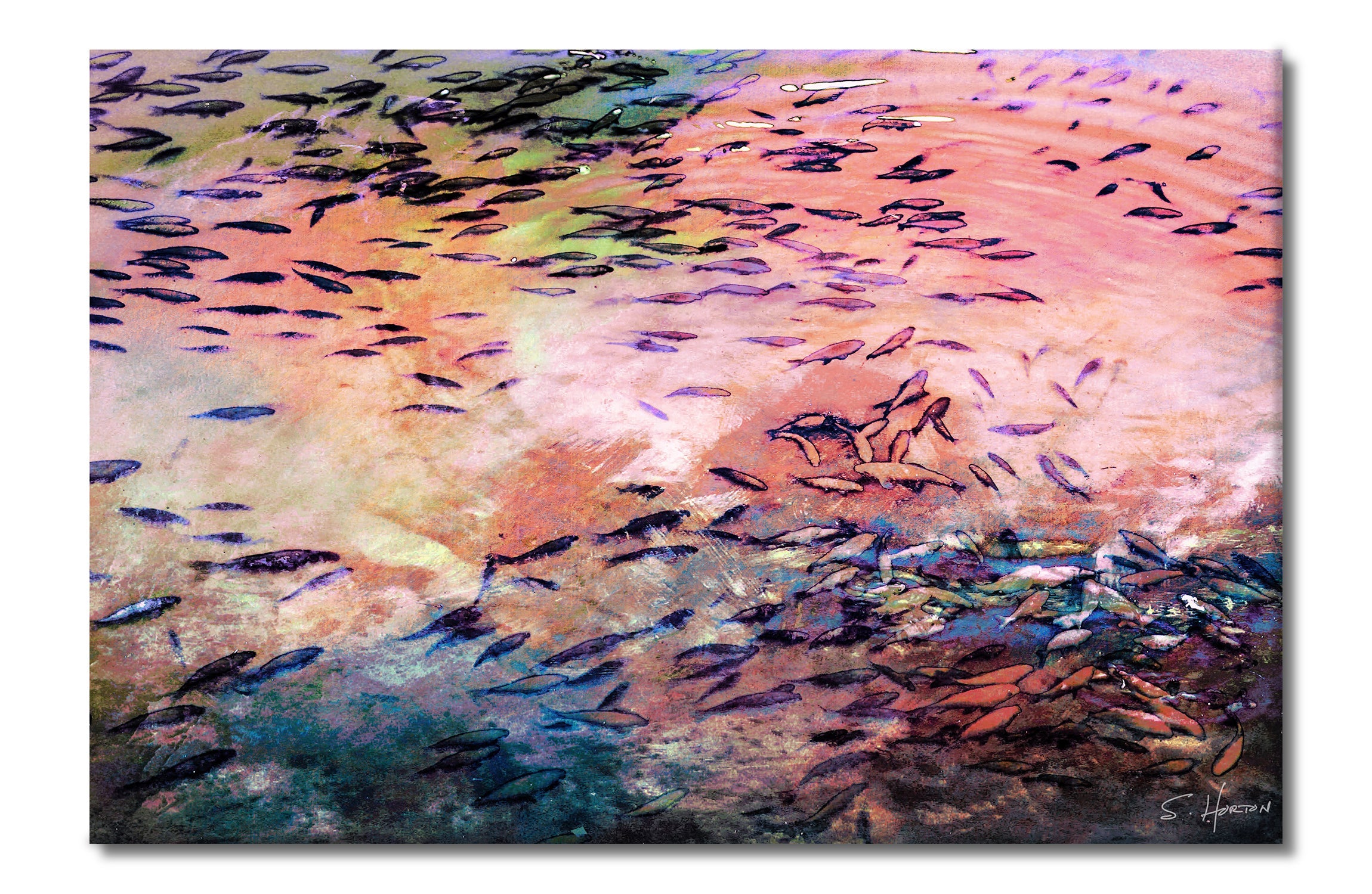 Reflecting By The Pond", Digital Art, Giclee on Canvas with Signature, 24"x36" or 40"x60", Limited Edition of 50