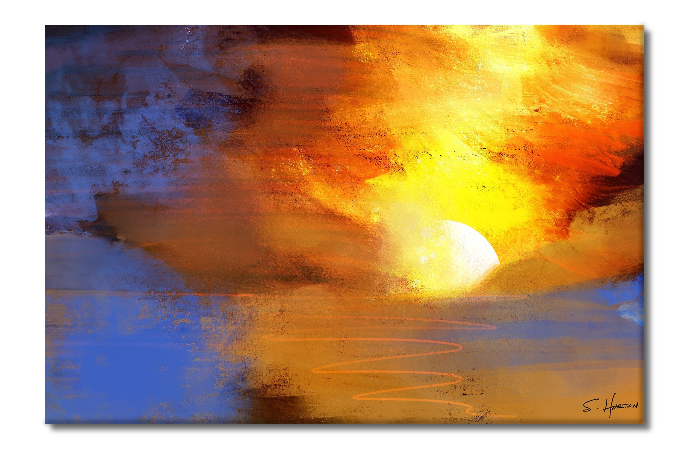 Fiery Sunset", Digital Art, Giclee on Canvas with Signature, 24"x36" or 40"x60", Limited Edition of 50