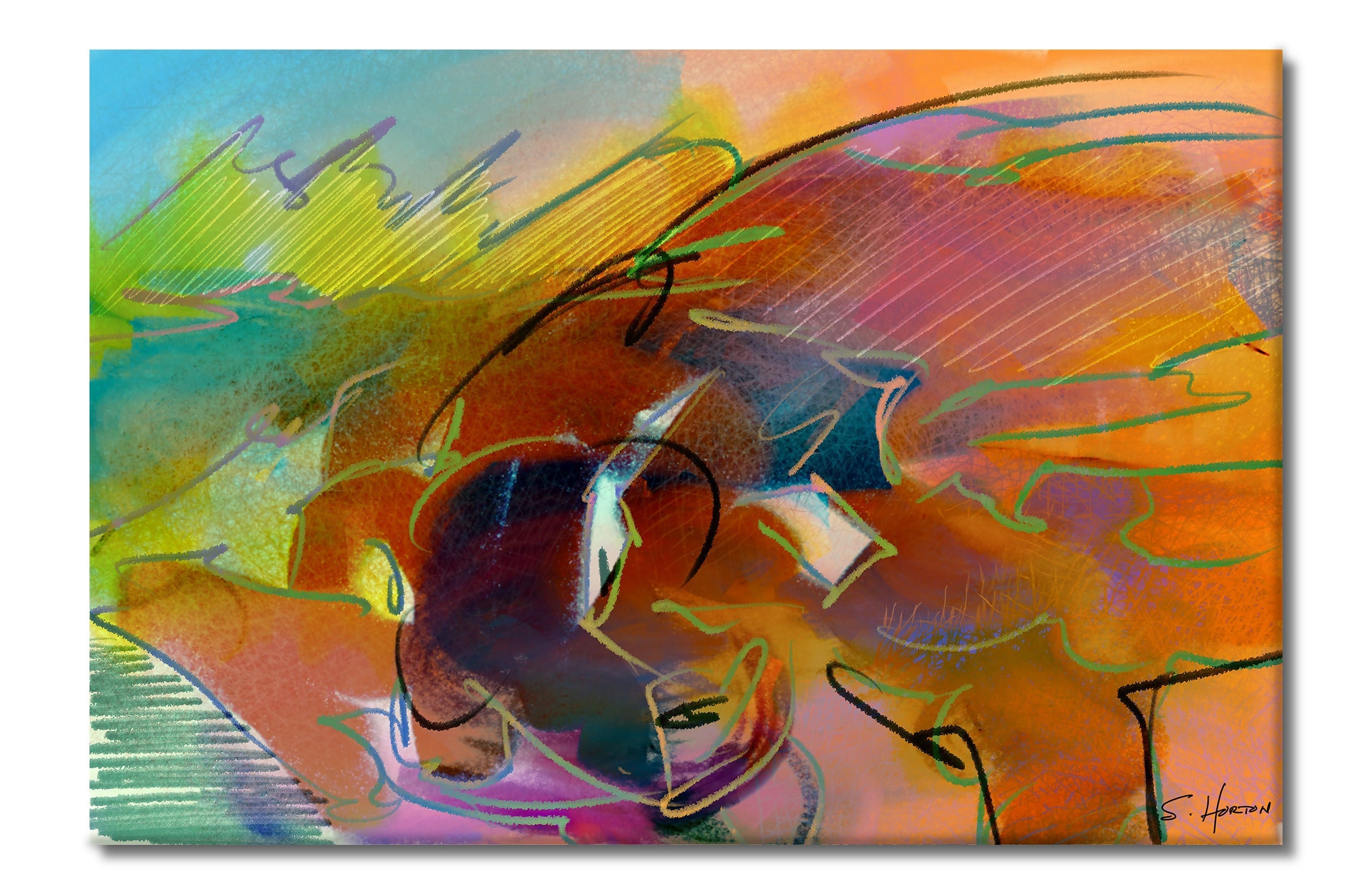 Angry Bull", Digital Art, Giclée on Canvas with Signature, 24"x36" or 40"x60", Limited Edition of 50