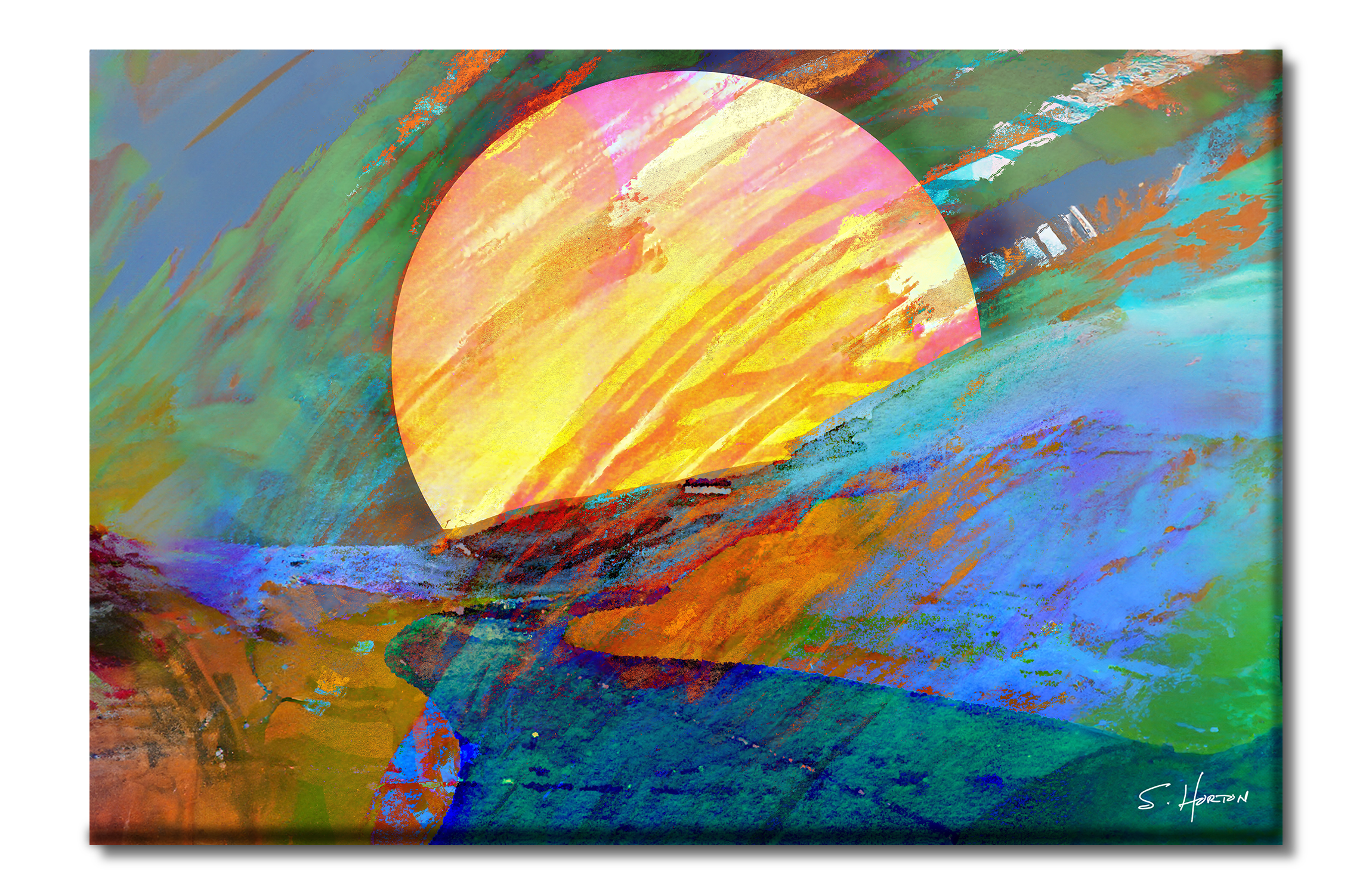 Dramatic Sunrise", Digital Art, Giclee on Canvas with Signature, 24"x36" or 40"x60", Limited Edition of 50