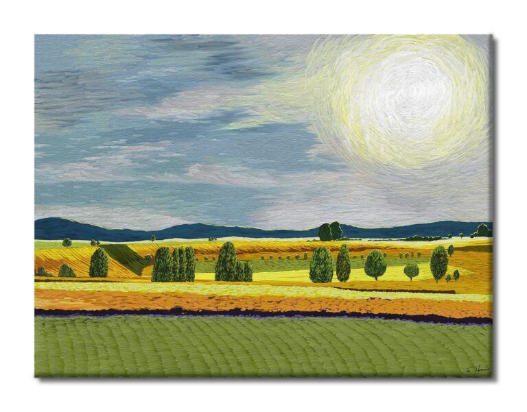 Brilliant Sun Over Wheat Fields", Digital Art, Giclee on Canvas with Signature, 30"x40", Limited Edition of 50