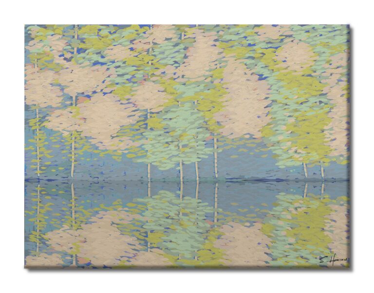 Birches Along The Lakeshore", Digital Art, Giclee on Canvas with Signature, 30"x40", Limited Edition of 50