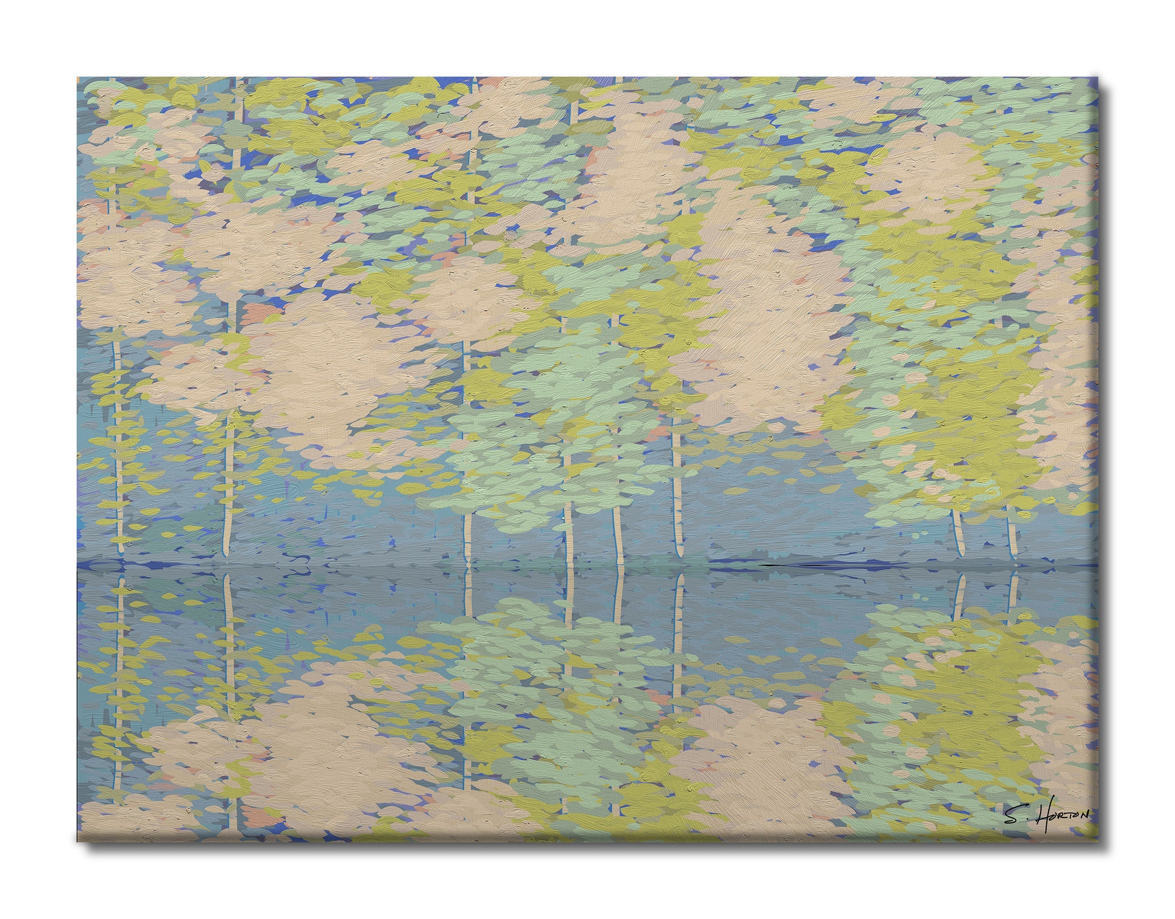 Birches Along The Lakeshore", Digital Art, Giclee on Canvas with Signature, 30"x40", Limited Edition of 50