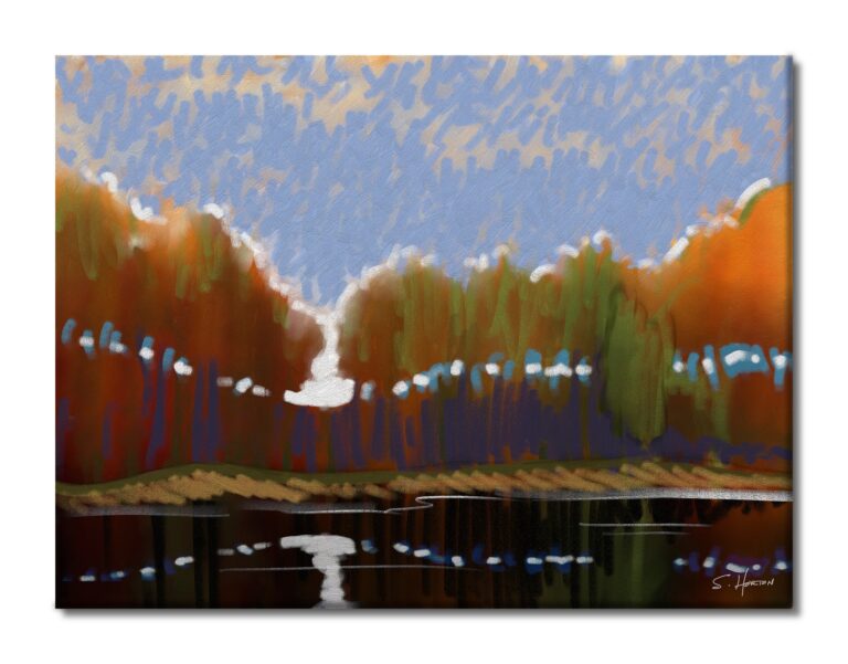 Early Sunrise Over The Hill", Digital Art, Giclee on Canvas with Signature, 30"x40", Limited Edition of 50