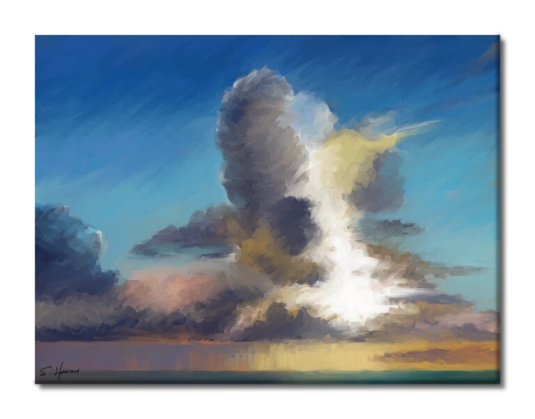 Thunderheads Over The Ocean", Digital Art, Giclee on Canvas with Signature, 30"x40", Limited Edition of 50