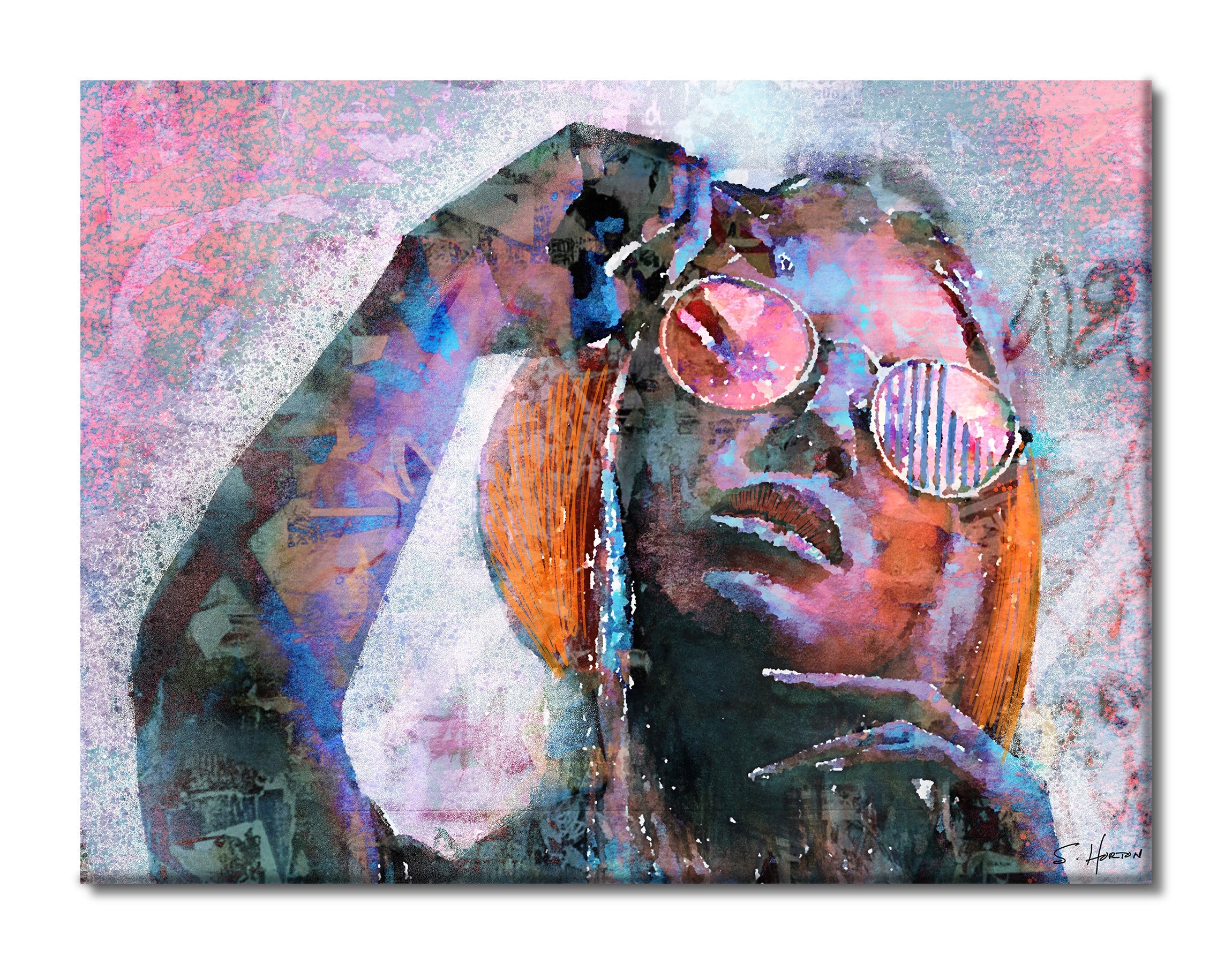 Rose Colored Glasses", She Vibes, Digital Art, Giclée on Canvas with Signature, 30"x40", Limited Edition of 50