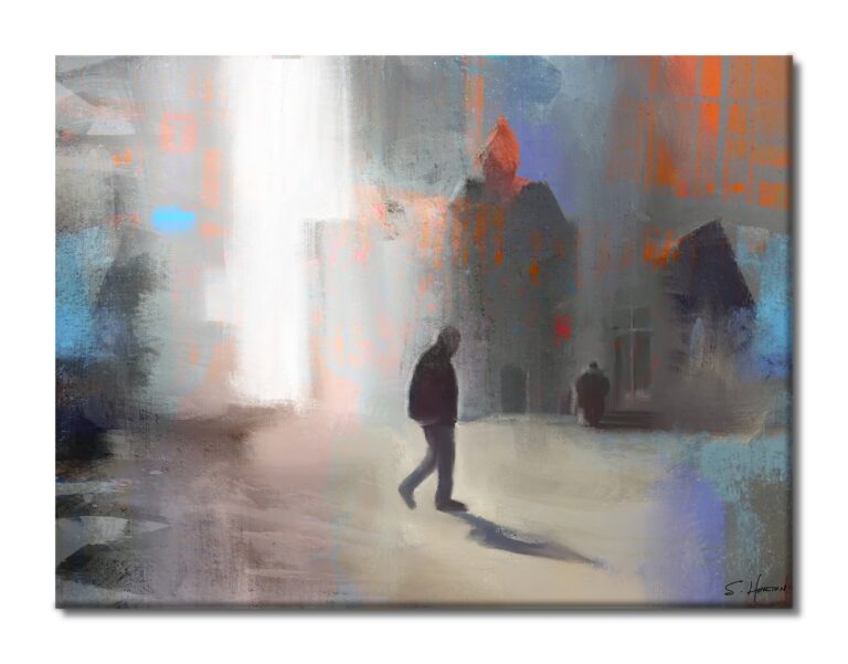 A Long Walk Through City Streets", Digital Art, Giclée on Canvas with Signature, 30"x40", Limited Edition of 50