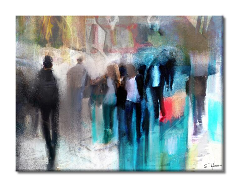 Sunday Market Stroll", Digital Art, Giclée on Canvas with Signature, 30"x40", Limited Edition of 50