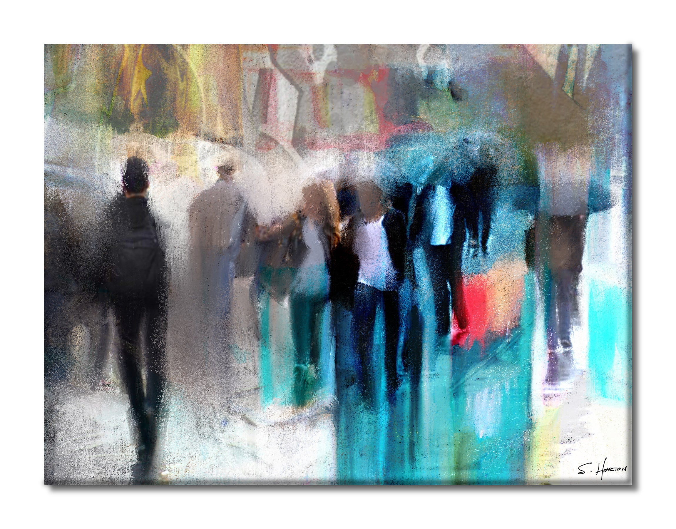 Sunday Market Stroll", Digital Art, Giclée on Canvas with Signature, 30"x40", Limited Edition of 50