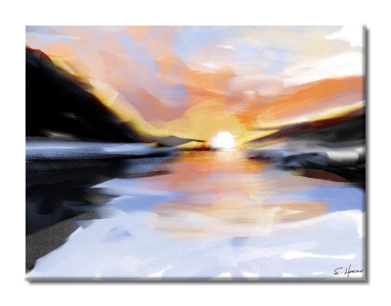 Early Morning Light Over The Lake", Digital Art, Giclee on Canvas with Signature, 30"x40", Limited Edition of 50