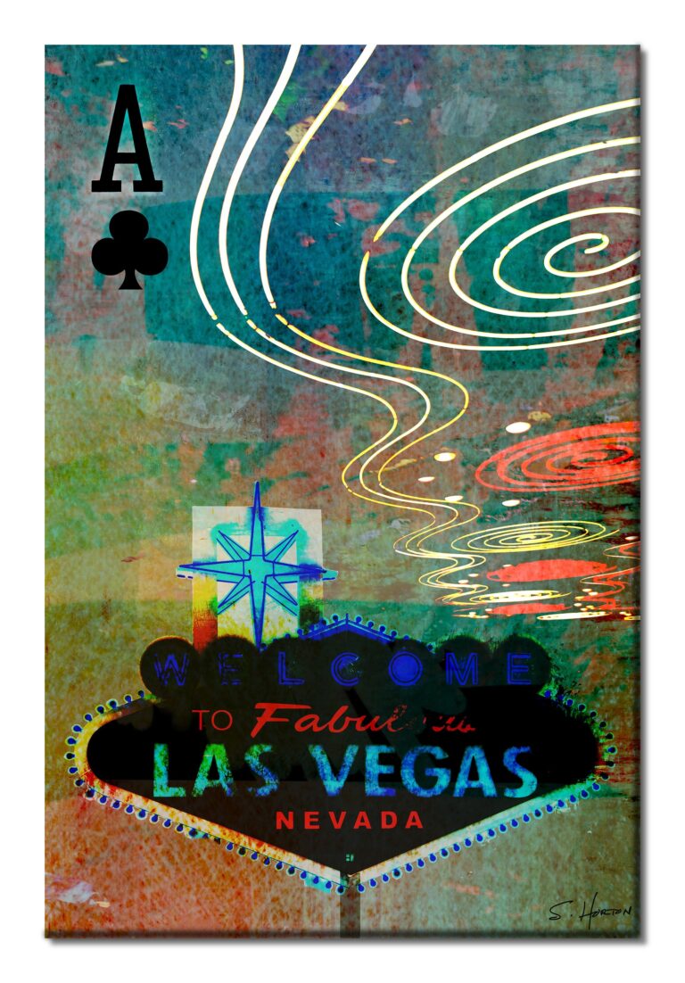 Vegas Aces, Ace of Clubs", Digital Art, Giclée on Canvas with Signature, 24"x36" or 40"x60", Limited Edition of 50
