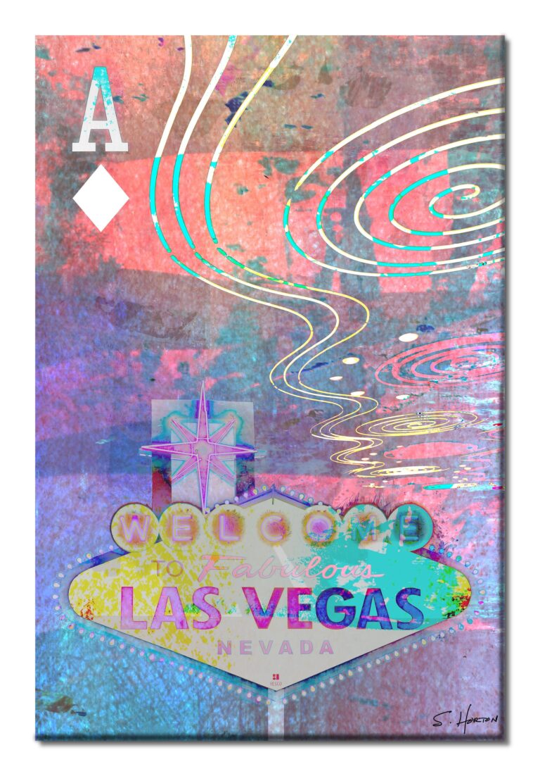 Vegas Aces, Ace of Diamonds", Digital Art, Giclée on Canvas with Signature, 24"x36" or 40"x60", Limited Edition of 50