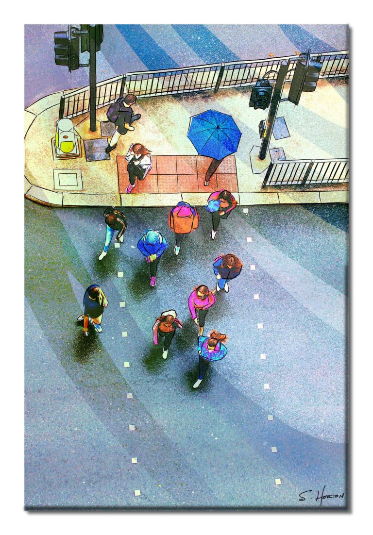 A Rainy Day in the City", Digital Art, Giclée on Canvas with Signature, 24"x36" or 40"x60", Limited Edition of 50