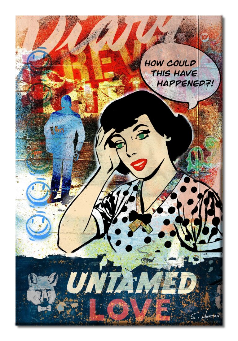 Untamed Love", Neon Love Series, Digital Art, Giclée on Canvas with Signature, 24"x36" or 40"x60", Limited Edition of 50