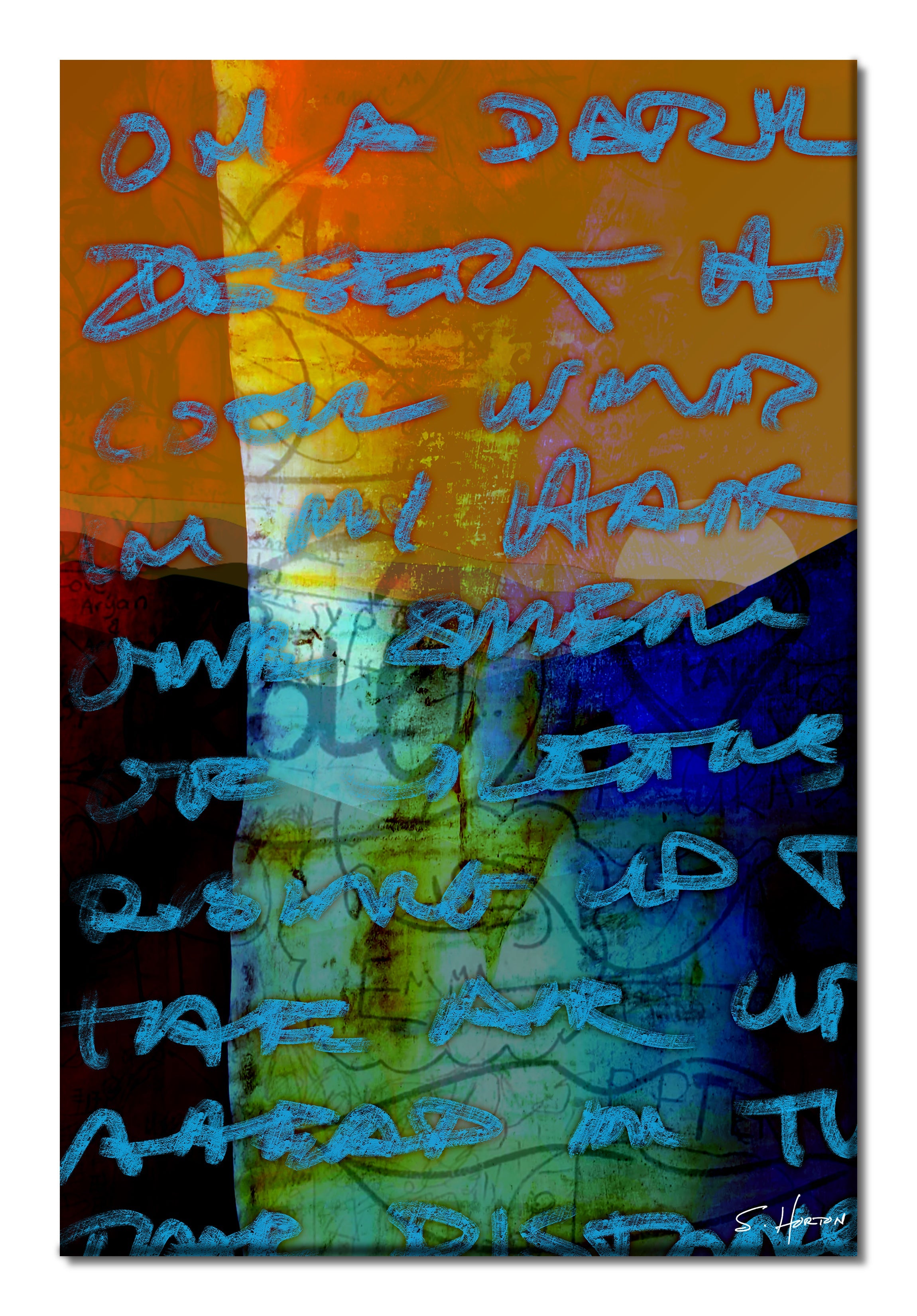 On A Dark Desert Highway", Abstracts, Digital Art, Giclée on Canvas with Signature, 24"x36" or 40"x60", Limited Edition of 50