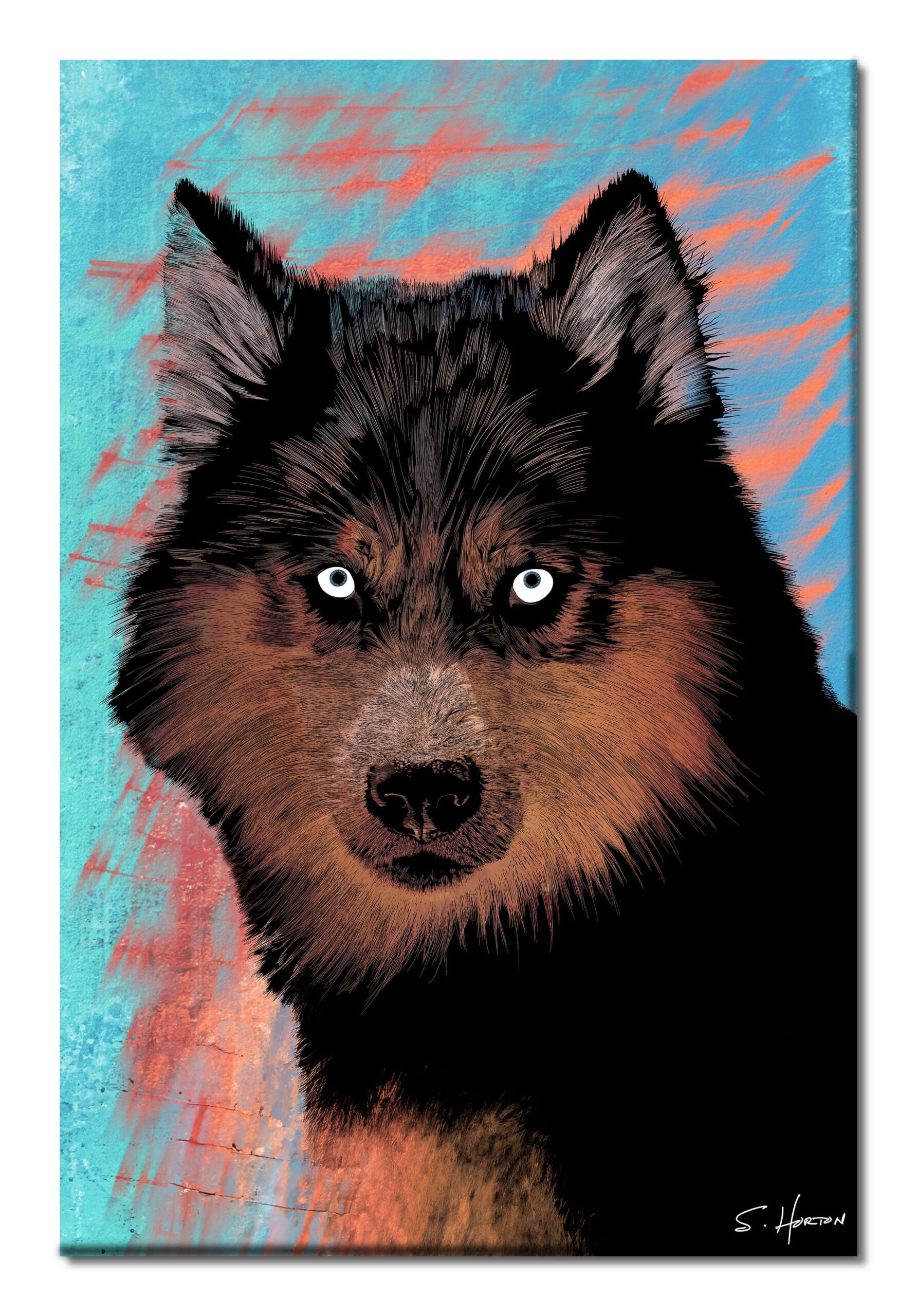 Lone Wolf", Animal Life, Digital Art, Giclée on Canvas with Signature, 24"x36" or 40"x60", Limited Edition of 50