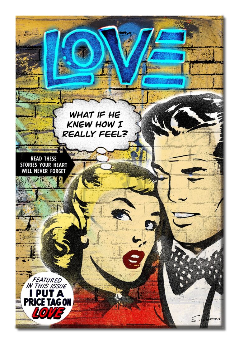 What If He Knew", Neon Love Series, Digital Art, Giclée on Canvas with Signature, 24"x36" or 40"x60", Limited Edition of 50