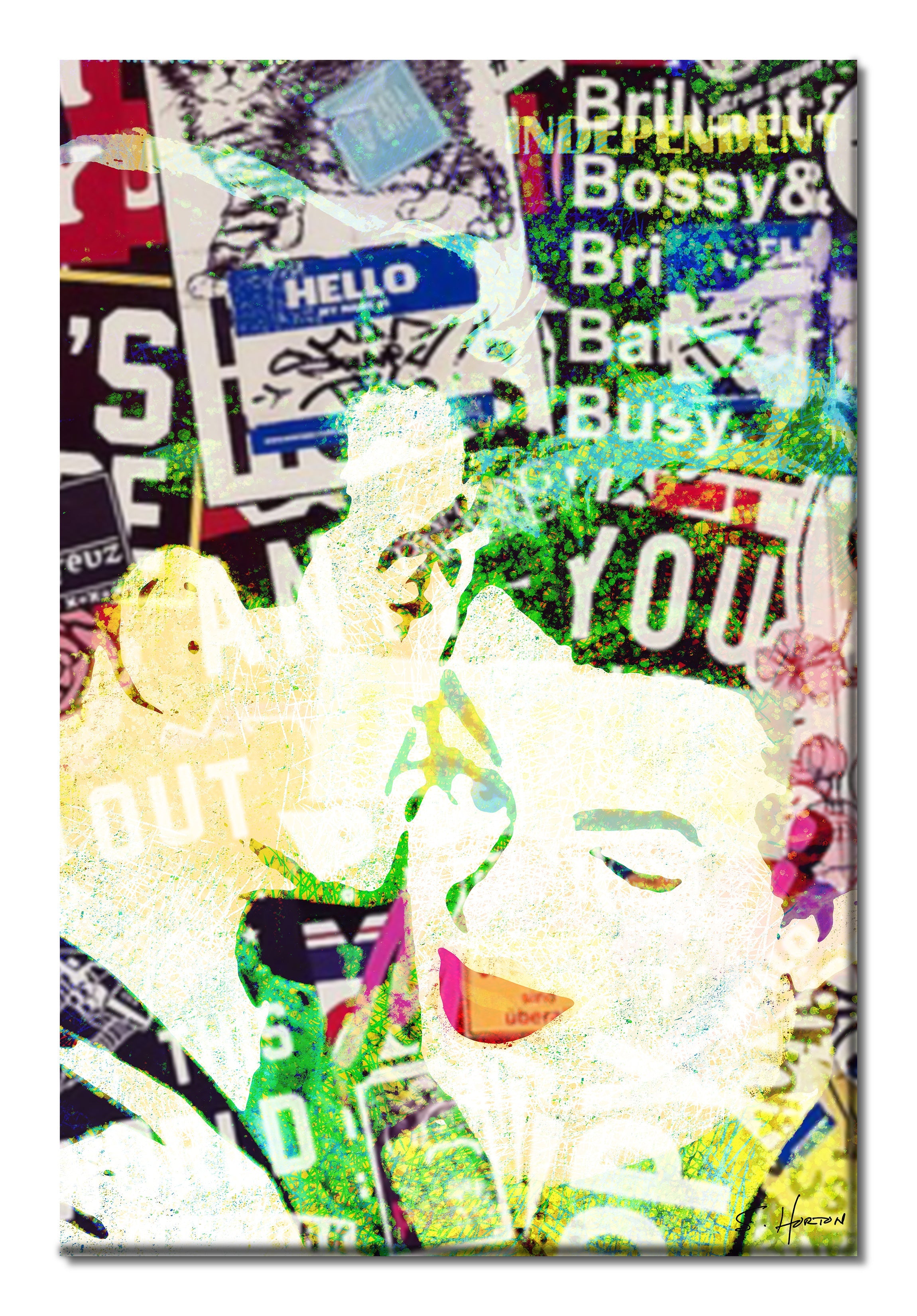 Wink" 001, Neon Love Series, Digital Art, Giclée on Canvas with Signature, 24"x36" or 40"x60", Limited Edition of 50