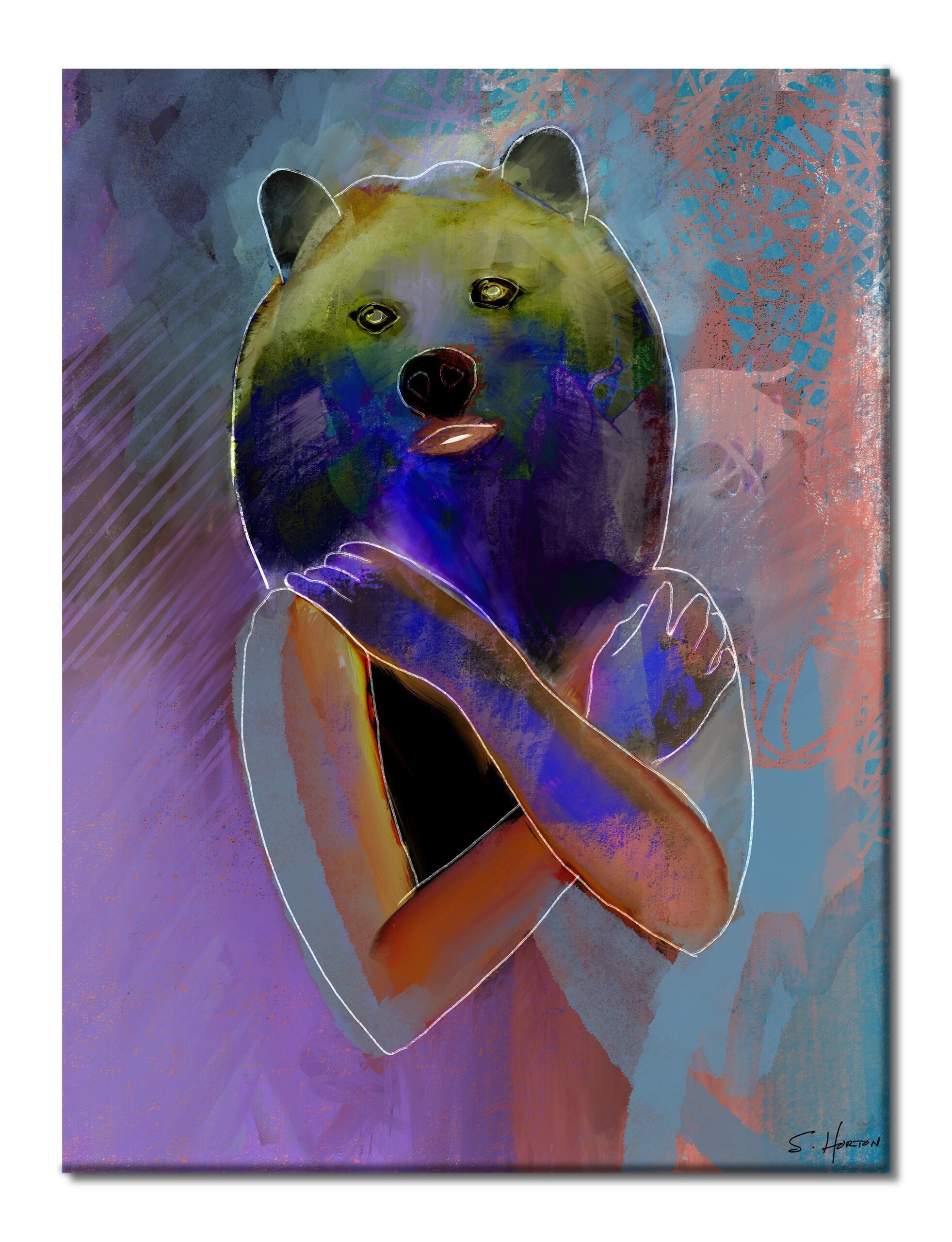 Bearly There", Animal Life, Surreal, Parody, Digital Art, Giclée on Canvas with Signature, 30"x40", Limited Edition of 50