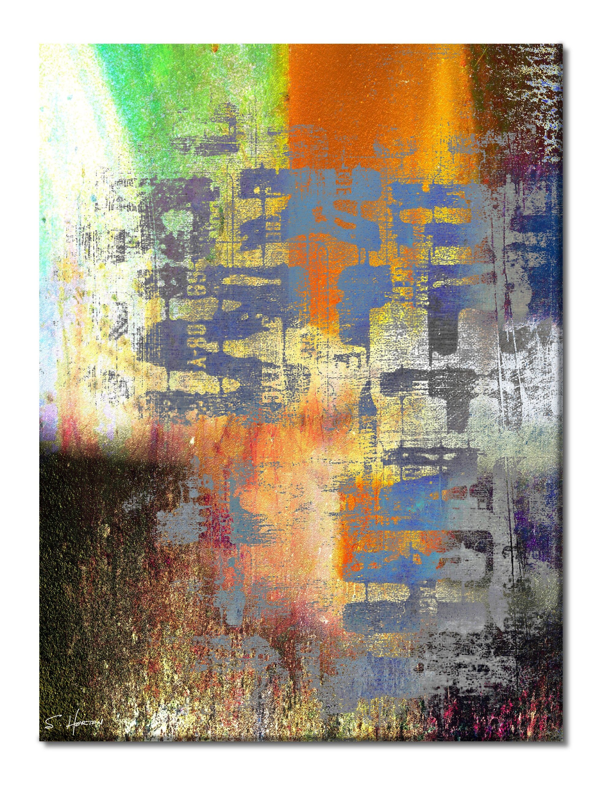 Urban Dialogue", Abstract, Digital Art, Giclée on Canvas with Signature, 30"x40", Limited Edition of 50