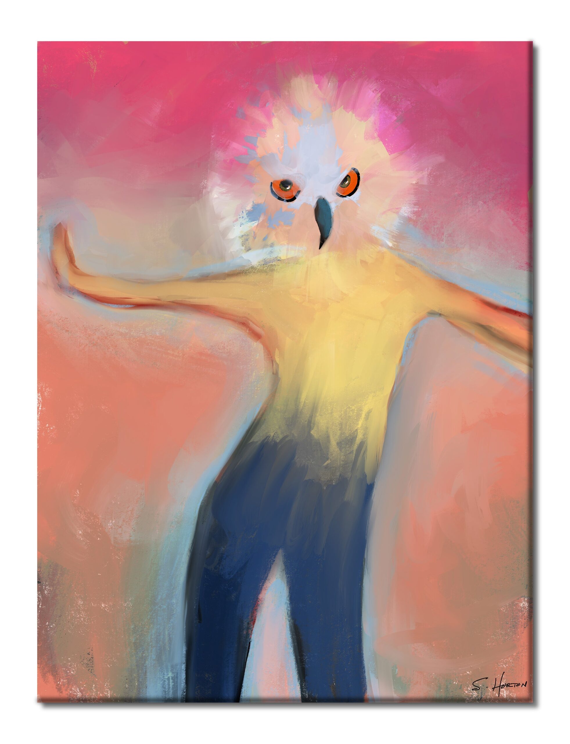 Night Owl", Animal life, Surreal, Parody, Digital Art, Giclée on Canvas with Signature, 30"x40", Limited Edition of 50