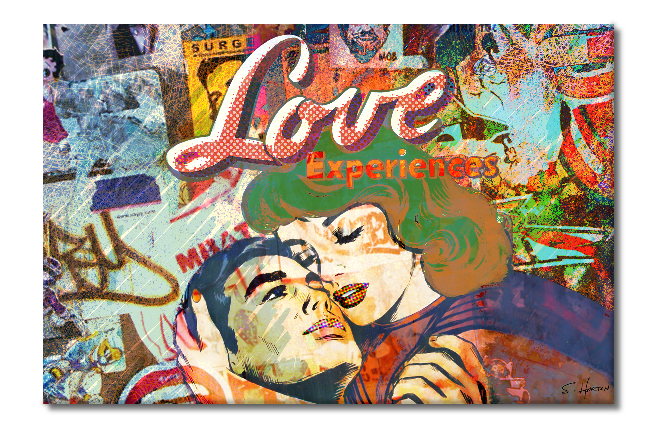 Saved By Love", Neon Love Series, Digital Art, Giclée on Canvas with Signature, 24"x36" or 40"x60", Limited Edition of 50