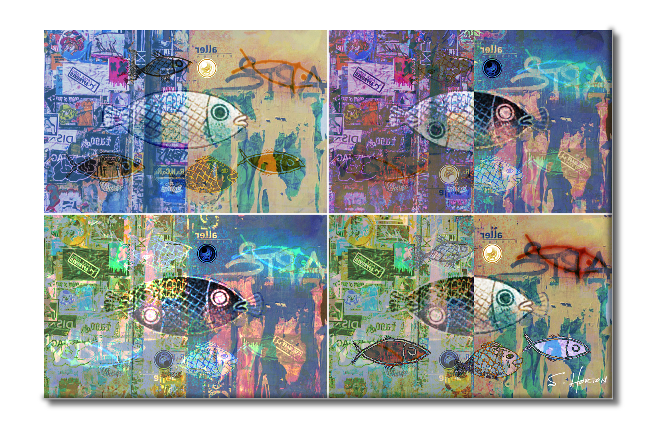 School's Out", Animal Life, Digital Art, Giclée on Canvas with Signature, 26"x40", Limited Edition of 50