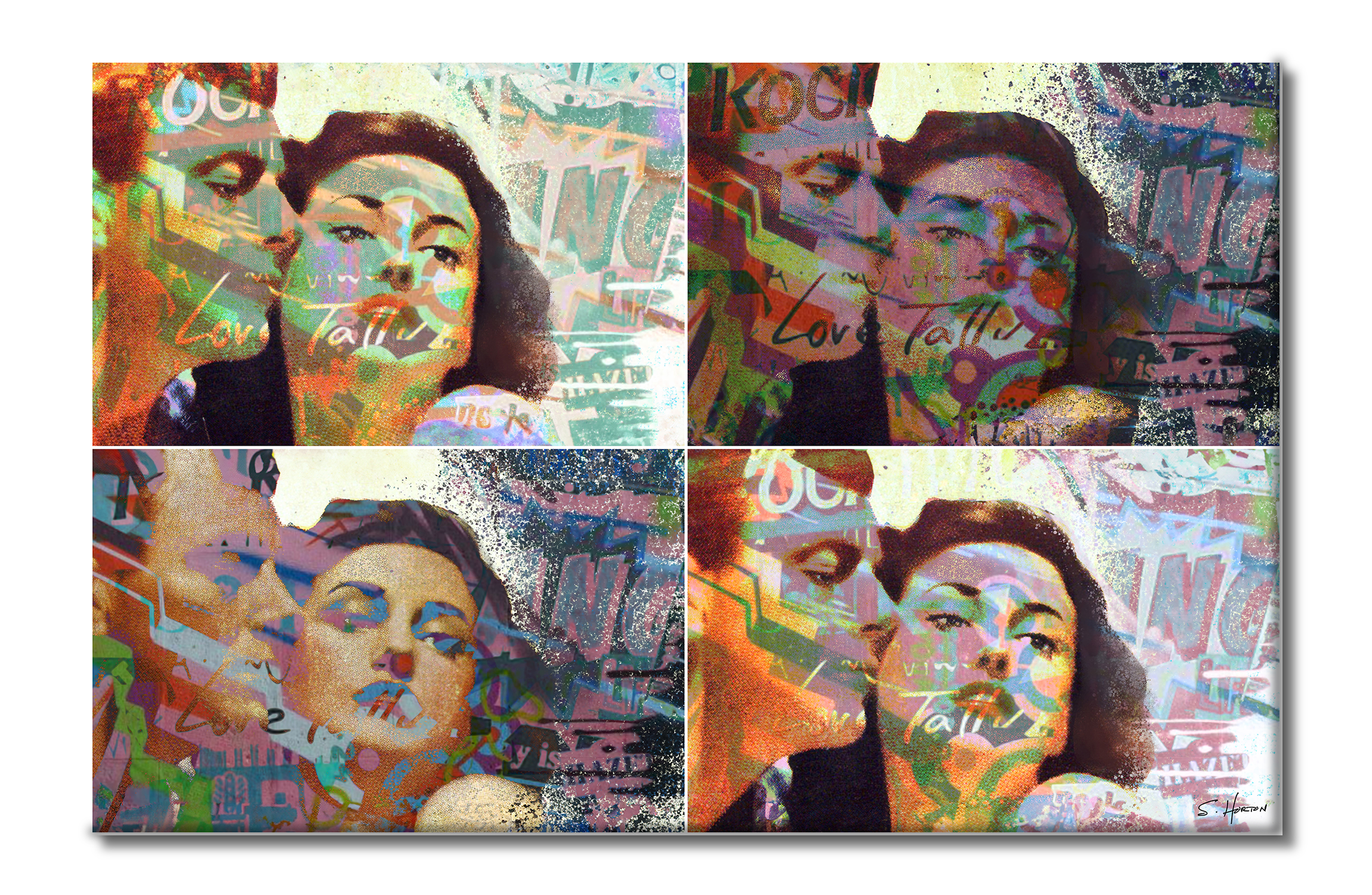 The Look of Love", Neon Love Series, Digital Art, Giclée on Canvas with Signature, 26"x40", Limited Edition of 50