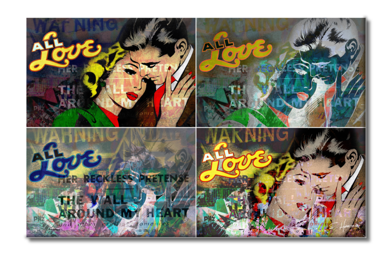 All Love", Neon Love Series, Digital Art, Giclée on Canvas with Signature, 26"x40", Limited Edition of 50