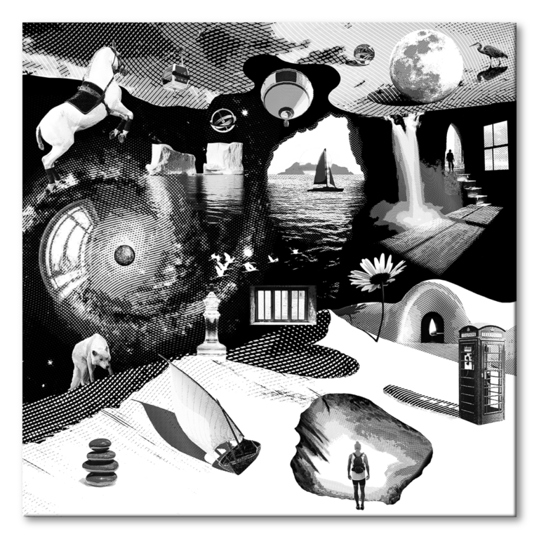 Dreamcatchers 02 - Surreal Limited Edition Giclée, Black & White on Canvas