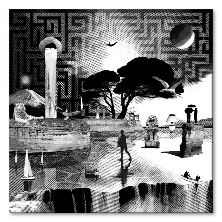 Dreamcatchers 07 - Surreal Limited Edition Giclée, Black & White on Canvas