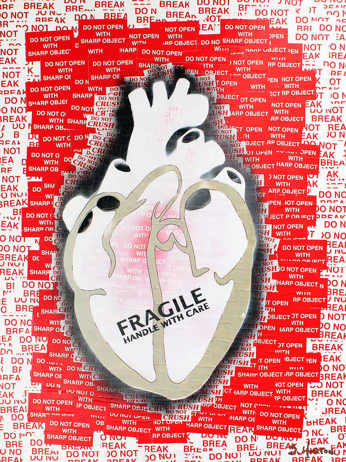 Handle With Care", 36"w x 48"h, Mixed Media on Board