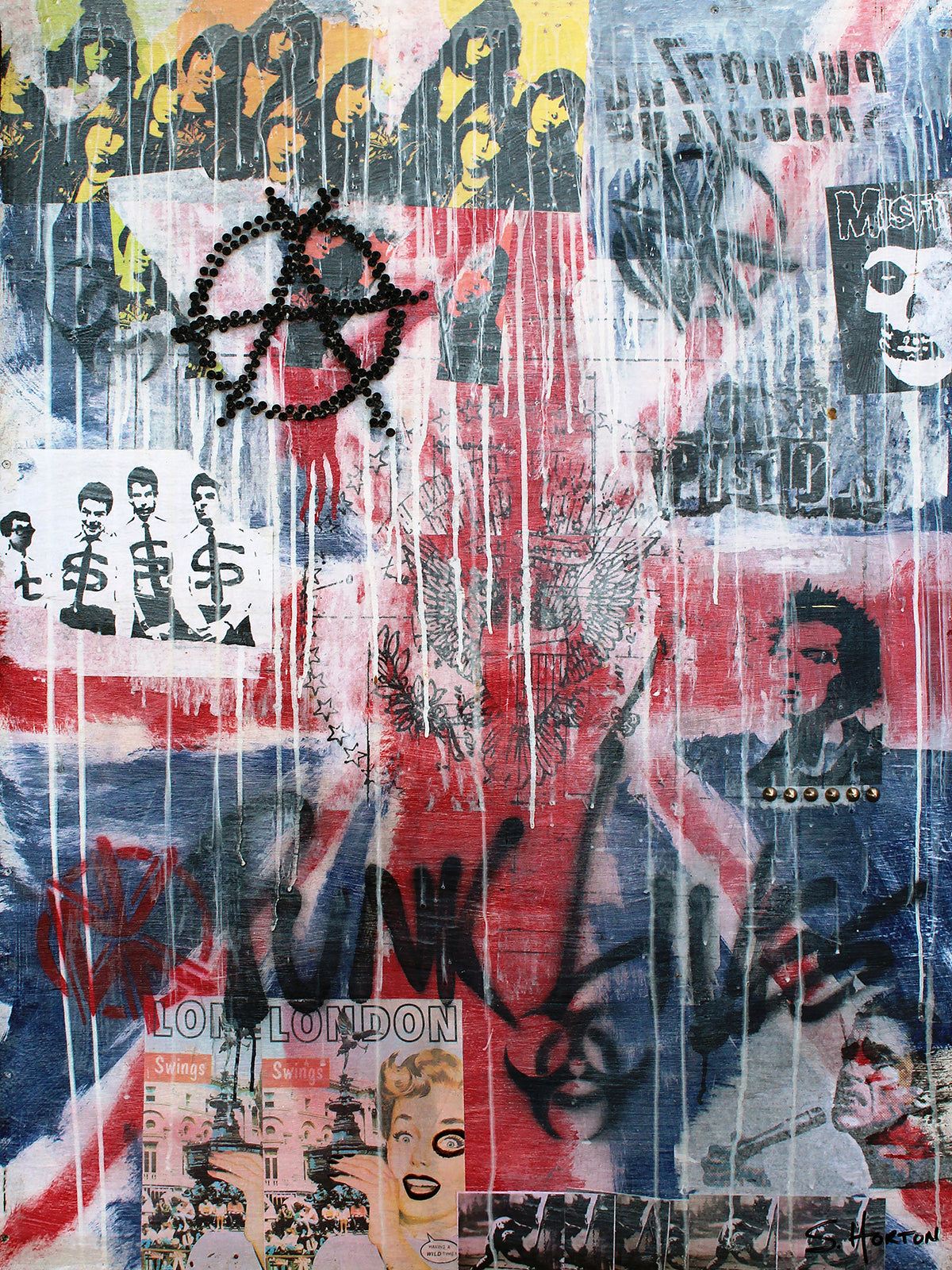 Let's Go Punk!", 36"w x 48"h, Mixed Media on Board