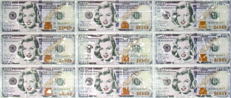 Marilyn Monopoly", 72"w x 30"h, Mixed Media on Board
