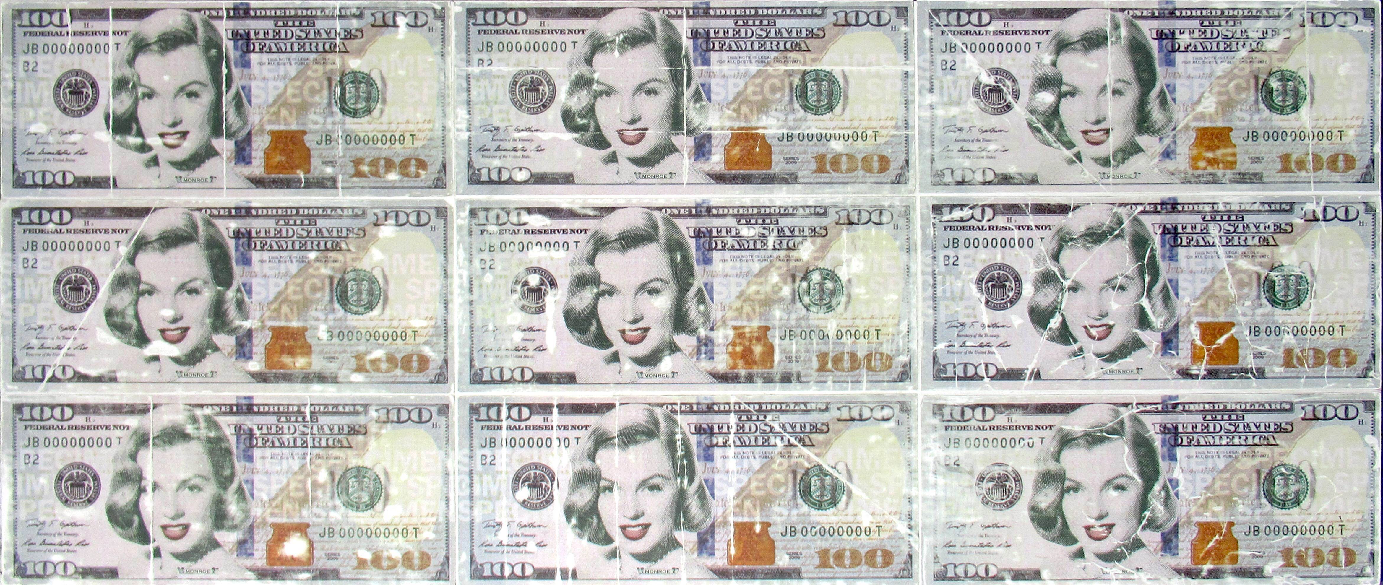 Marilyn Monopoly", 72"w x 30"h, Mixed Media on Board