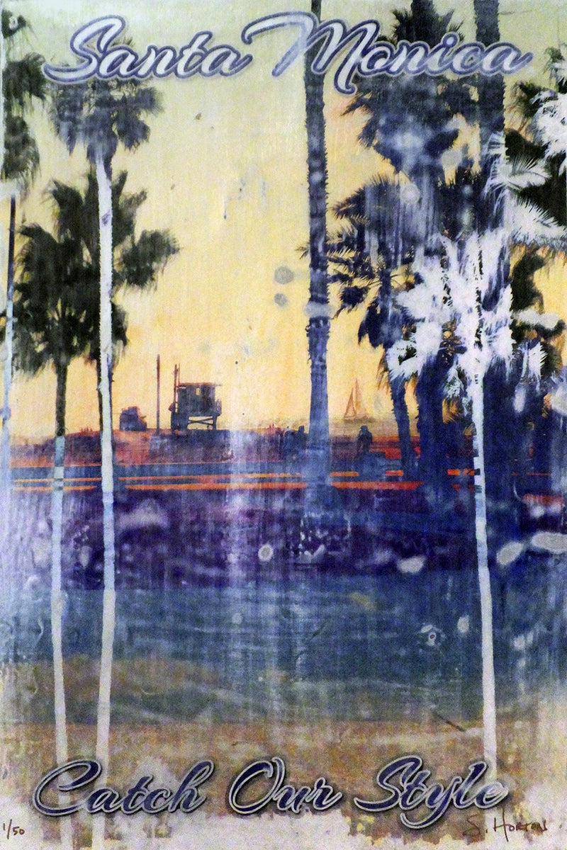 Santa Monica ... Catch Our Style", Hand-Embellished Print with Signature, 24"x36", Limited Edition of 100