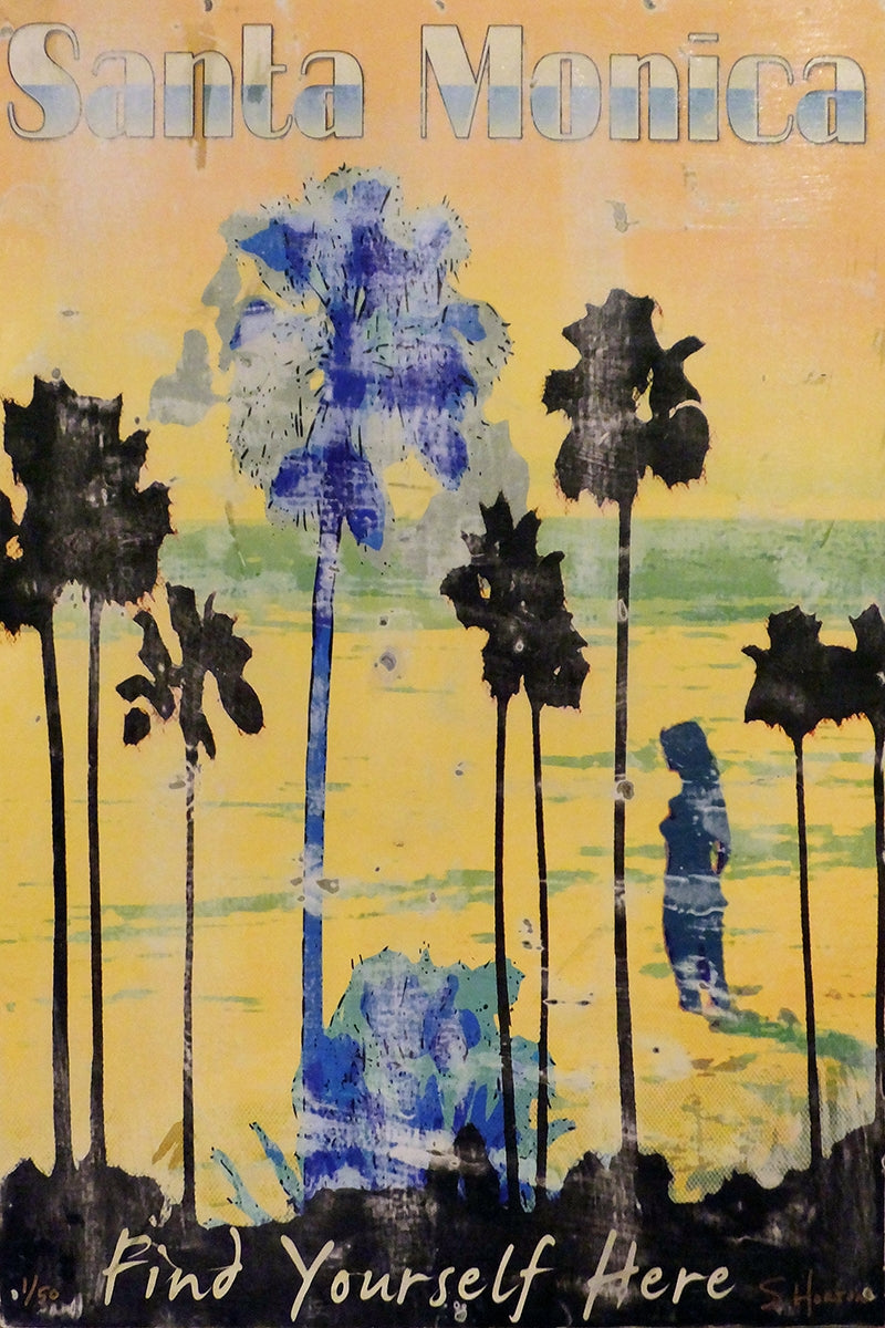 Santa Monica ... Find Yourself Here", Hand-Embellished Print with Signature, 24"x36", Limited Edition of 100