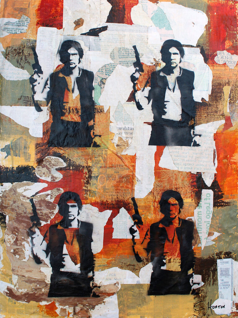 Space Cowboy", 36"w x 48"h, Mixed Media on Board