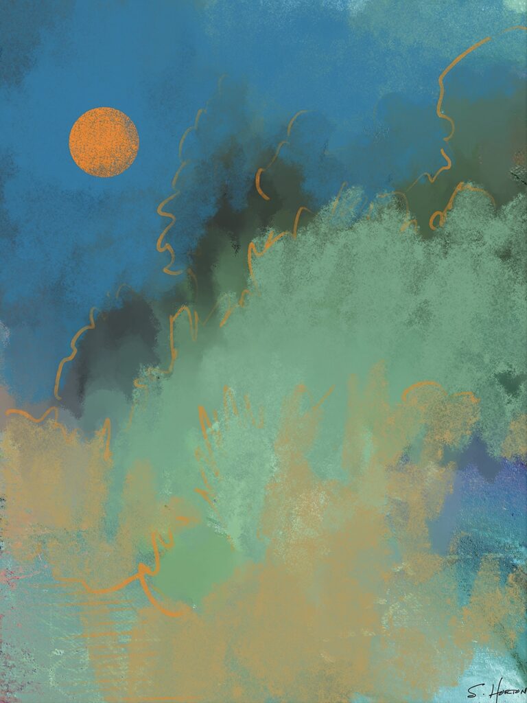 Blazing Sun Over The Hills