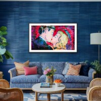 Heart Shaped Kiss from the Neon Love Series, Wall Display Heart Shaped Kiss from the Neon Love Series, Wall Display
