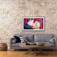 Heart Shaped Kiss from the Neon Love Series, Wall Display Heart Shaped Kiss from the Neon Love Series, Wall Display