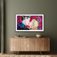 Heart Shaped Kiss from the Neon Love Series, Wall Display Heart Shaped Kiss from the Neon Love Series, Wall Display
