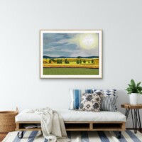 Brilliant Sun Over Wheat Fields from the Scenics Collection, Wall Display Brilliant Sun Over Wheat Fields from the Scenics Collection, Wall Display