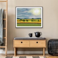 Brilliant Sun Over Wheat Fields from the Scenics Collection, Wall Display Brilliant Sun Over Wheat Fields from the Scenics Collection, Wall Display